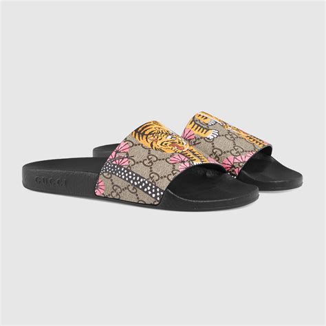 bengal gucci slides women|Gucci slide shoes.